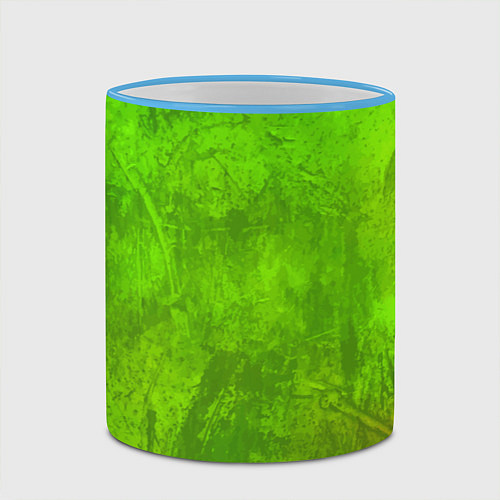Кружка цветная Зелёная фантазия / 3D-Небесно-голубой кант – фото 2