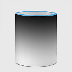 Кружка 3D Black and white gradient, цвет: 3D-небесно-голубой кант — фото 2