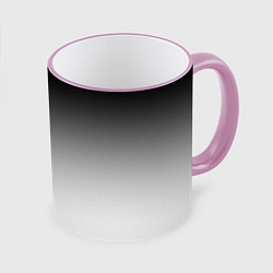 Кружка 3D Black and white gradient, цвет: 3D-розовый кант