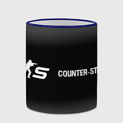 Кружка 3D Counter-Strike 2 glitch на темном фоне: надпись и, цвет: 3D-синий кант — фото 2