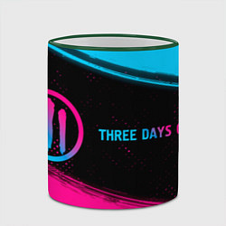 Кружка 3D Three Days Grace - neon gradient: надпись и символ, цвет: 3D-зеленый кант — фото 2