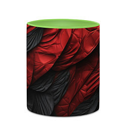 Кружка 3D Red black texture, цвет: 3D-белый + светло-зеленый — фото 2