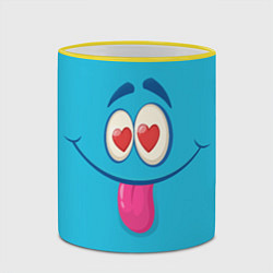 Кружка 3D Влюблённый взгляд, цвет: 3D-желтый кант — фото 2