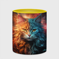 Кружка 3D Сердитый котик, цвет: 3D-белый + желтый — фото 2
