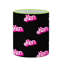 Кружка 3D Логотип Кен - патерн, цвет: 3D-светло-зеленый кант — фото 2