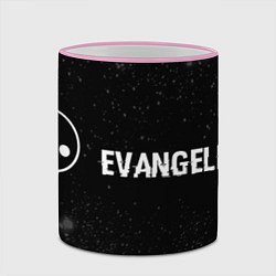 Кружка 3D Evangelion glitch на темном фоне: надпись и символ, цвет: 3D-розовый кант — фото 2
