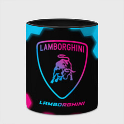 Кружка 3D Lamborghini - neon gradient, цвет: 3D-белый + черный — фото 2