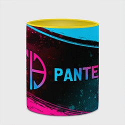 Кружка 3D Pantera - neon gradient: надпись и символ, цвет: 3D-белый + желтый — фото 2