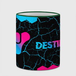 Кружка 3D Destiny - neon gradient: надпись и символ, цвет: 3D-зеленый кант — фото 2