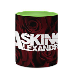 Кружка 3D Asking Alexandria roses, цвет: 3D-белый + светло-зеленый — фото 2