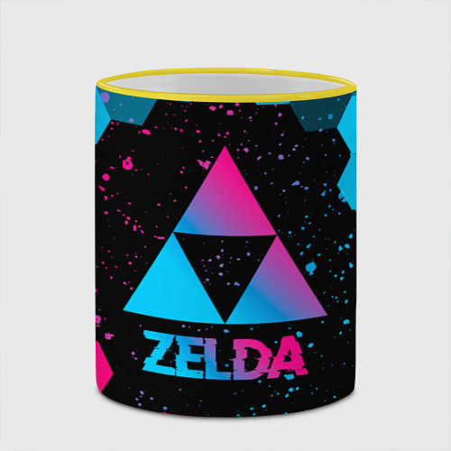 Кружка цветная Zelda - neon gradient / 3D-Желтый кант – фото 2