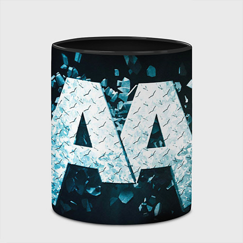 Кружка цветная Asking Alexandria emblem / 3D-Белый + черный – фото 2