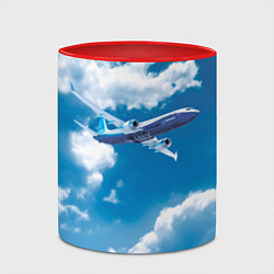 Кружка 3D Боинг 737 max 9, цвет: 3D-белый + красный — фото 2