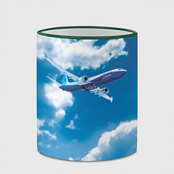 Кружка 3D Боинг 737 max 9, цвет: 3D-зеленый кант — фото 2