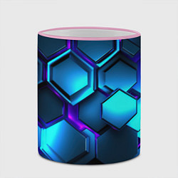 Кружка 3D Объемные неоновые плиты, цвет: 3D-розовый кант — фото 2