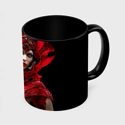 Кружка 3D Красная королева, цвет: 3D-белый + черный