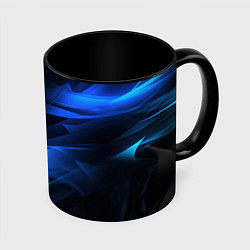 Кружка 3D Black blue texture, цвет: 3D-белый + черный