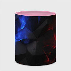 Кружка 3D Красные и синие летящие плиты, цвет: 3D-белый + розовый — фото 2