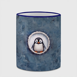 Кружка 3D Маленький забавный пингвинчик, цвет: 3D-синий кант — фото 2