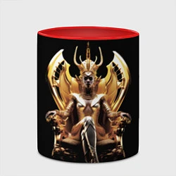 Кружка 3D Египтянка на золотом троне, цвет: 3D-белый + красный — фото 2