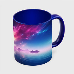 Кружка 3D Space and islands, цвет: 3D-белый + синий