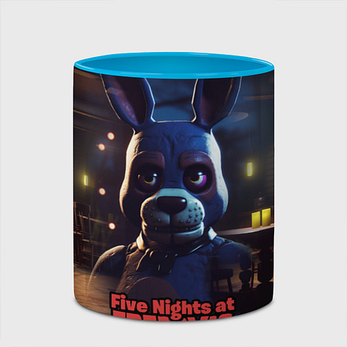 Кружка цветная Five Nights at Freddys Bonnie / 3D-Белый + небесно-голубой – фото 2