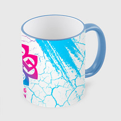 Кружка 3D Breaking Benjamin neon gradient style, цвет: 3D-небесно-голубой кант