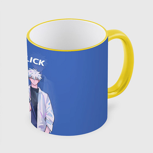 Кружка цветная Гуан Лу и Сяоши Чэн - Агенты времени / 3D-Желтый кант – фото 1