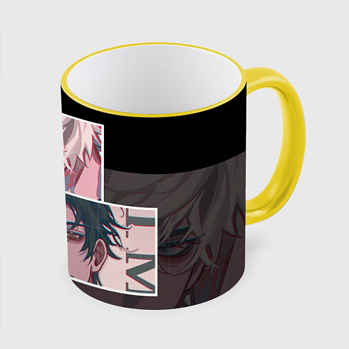 Кружка цветная Link Click / 3D-Желтый кант – фото 1