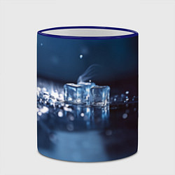 Кружка 3D Кубики льда с дымком, цвет: 3D-синий кант — фото 2