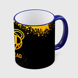 Кружка 3D Radiohead - gold gradient, цвет: 3D-синий кант