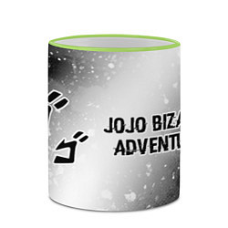 Кружка 3D JoJo Bizarre Adventure glitch на светлом фоне: над, цвет: 3D-светло-зеленый кант — фото 2