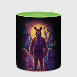 Кружка 3D Five Nights at Freddys horror, цвет: 3D-белый + светло-зеленый — фото 2