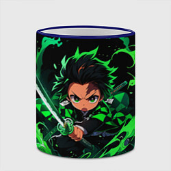 Кружка 3D Танджиро Комадо - чибби арт, цвет: 3D-синий кант — фото 2