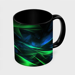Кружка 3D Dark green background, цвет: 3D-белый + черный