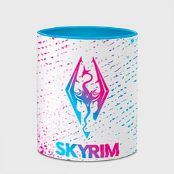 Кружка 3D Skyrim neon gradient style, цвет: 3D-белый + небесно-голубой — фото 2