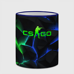 Кружка 3D CS GO green blue neon, цвет: 3D-синий кант — фото 2