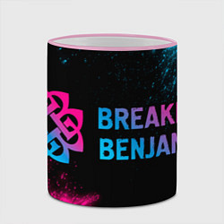 Кружка 3D Breaking Benjamin - neon gradient: надпись и симво, цвет: 3D-розовый кант — фото 2