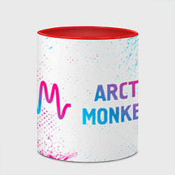 Кружка 3D Arctic Monkeys neon gradient style: надпись и симв, цвет: 3D-белый + красный — фото 2