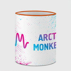 Кружка 3D Arctic Monkeys neon gradient style: надпись и симв, цвет: 3D-оранжевый кант — фото 2