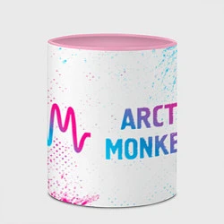 Кружка 3D Arctic Monkeys neon gradient style: надпись и симв, цвет: 3D-белый + розовый — фото 2