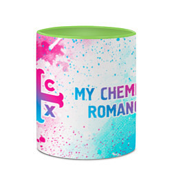 Кружка 3D My Chemical Romance neon gradient style: надпись и, цвет: 3D-белый + светло-зеленый — фото 2