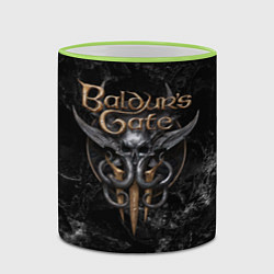 Кружка 3D Baldurs Gate 3 dark logo, цвет: 3D-светло-зеленый кант — фото 2
