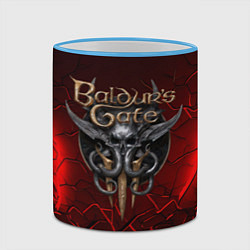 Кружка 3D Baldurs Gate 3 logo red, цвет: 3D-небесно-голубой кант — фото 2