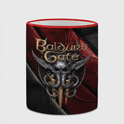 Кружка 3D Baldurs Gate 3 logo dark, цвет: 3D-красный кант — фото 2