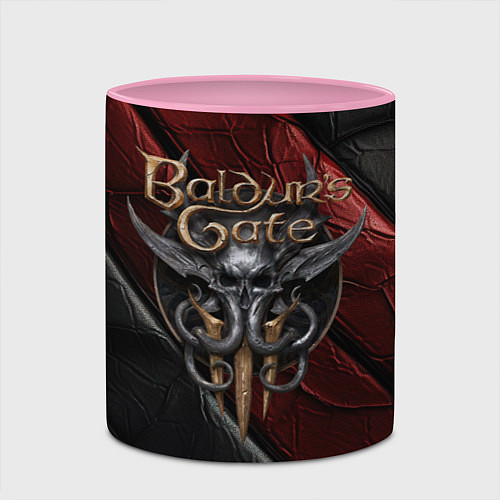 Кружка цветная Baldurs Gate 3 logo dark / 3D-Белый + розовый – фото 2