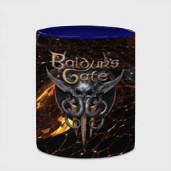 Кружка 3D Baldurs Gate 3 logo gold and black, цвет: 3D-белый + синий — фото 2