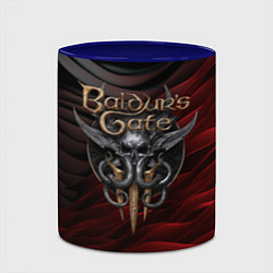 Кружка 3D Baldurs Gate 3 logo dark red black, цвет: 3D-белый + синий — фото 2