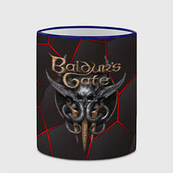 Кружка 3D Baldurs Gate 3 logo red black geometry, цвет: 3D-синий кант — фото 2