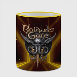 Кружка 3D Baldurs Gate 3 logo black gold, цвет: 3D-желтый кант — фото 2